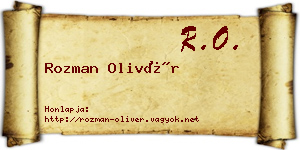 Rozman Olivér névjegykártya