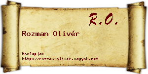 Rozman Olivér névjegykártya