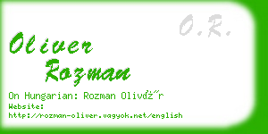 oliver rozman business card